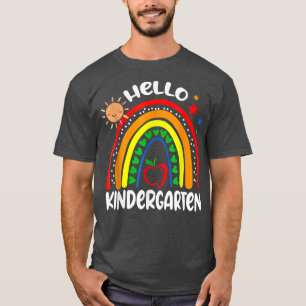 T-shirt Bonjour jardin d'enfants Rainbow enfants Enseignan