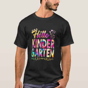 T-shirt Bonjour jardin d'enfants Tie Dye Premier jour mign
