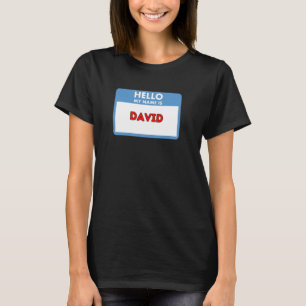 T-shirt Bonjour, je m'appelle David  Thème de badge nomina