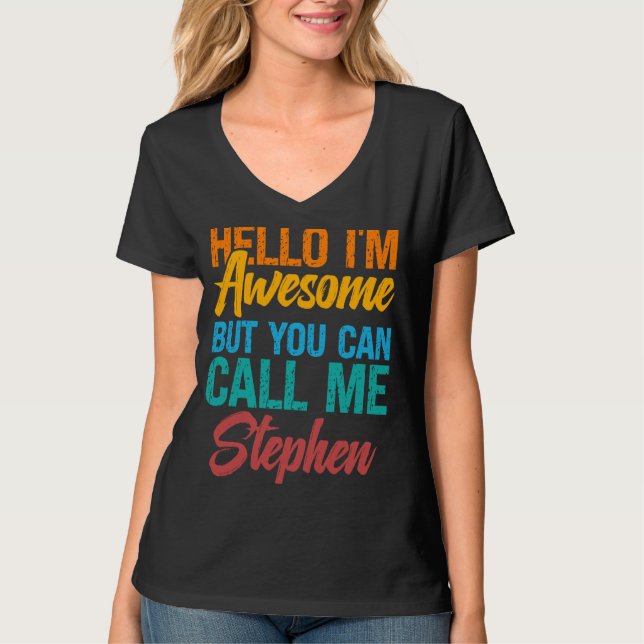 T-shirt Bonjour, je suis génial, mais vous pouvez m'appele (Devant)
