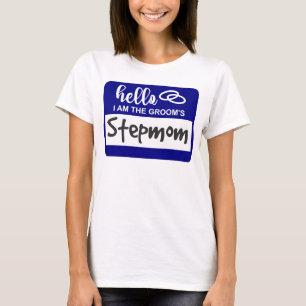 T-shirt Bonjour Je suis le Mariage Stepmamie de Groom Badg