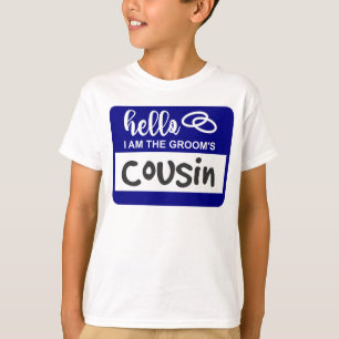 T-shirt Bonjour Je suis l'insigne du nom du Mariage Cousin