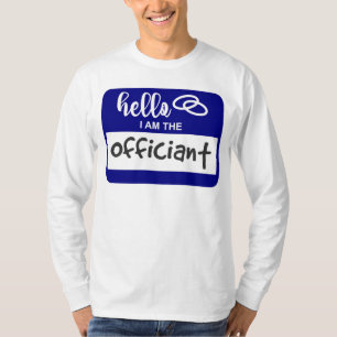 T-shirt Bonjour, je suis l'insigne du nom du Mariage offic