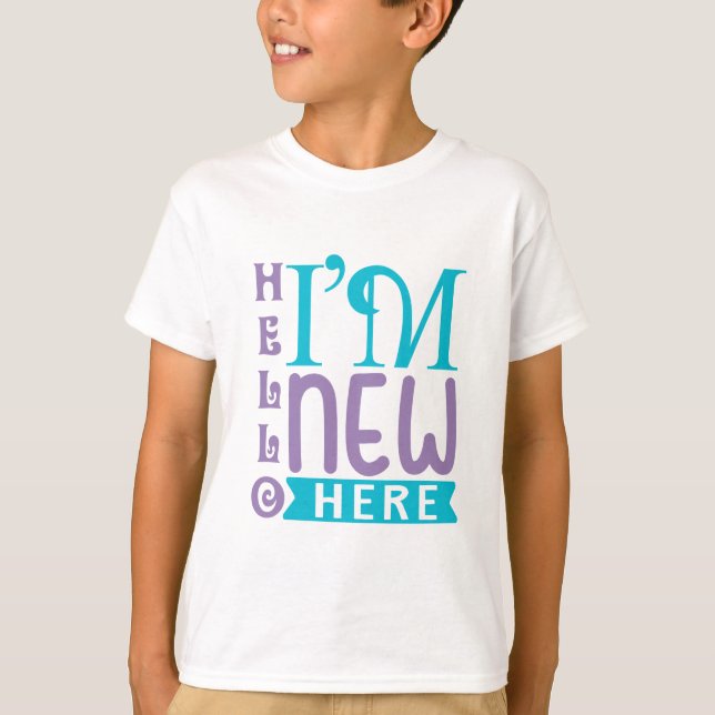 T-shirt Bonjour, je suis nouveau ici (Devant)