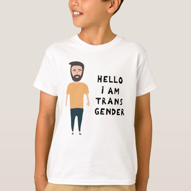 T-shirt Bonjour, je suis transgenre (Devant)