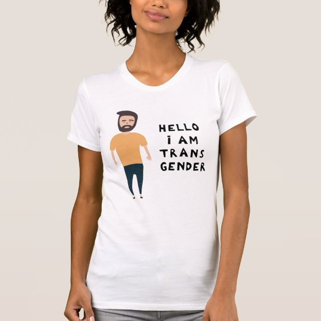 T-shirt Bonjour, je suis transgenre (Devant)