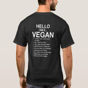 T-shirt Bonjour je suis Vegan Mens / Unisex avant et arriè