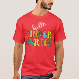 T-shirt Bonjour Kinder Garten enseignant Retour à l'école