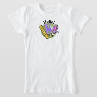 T-Shirt Bonjour Kinder Garten Grade Shirt, Retour à l'écol