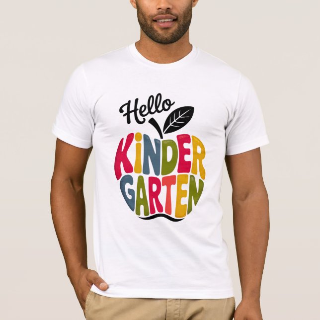 T-shirt Bonjour Kinder Garten Premier Jour De L'École (Devant)