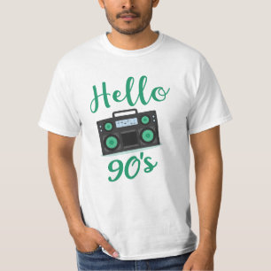 T-shirt Bonjour lecteur de cassettes radio 90