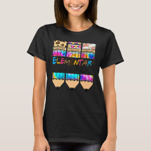 T-shirt Bonjour Leopard élémentaire Tie Dye Crayon Cute Te
