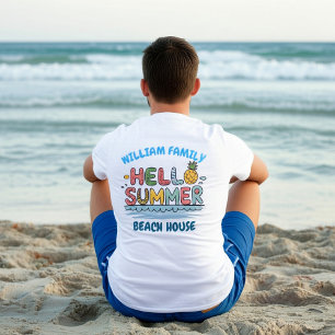 T-shirt Bonjour l'été personnalisé pour la famille en vaca