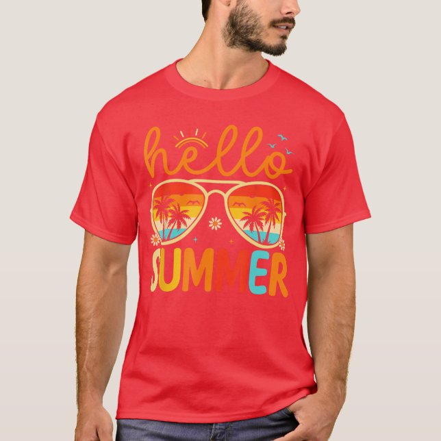 T-shirt Bonjour Lunettes de soleil d'été Garçons Enfants S (Devant)
