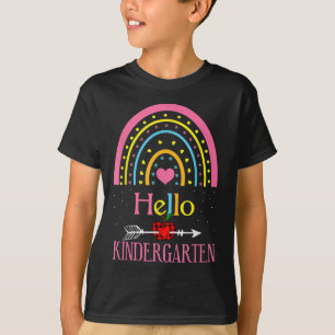 T-shirt Bonjour maternelle arc-en-ciel premier jour de ret