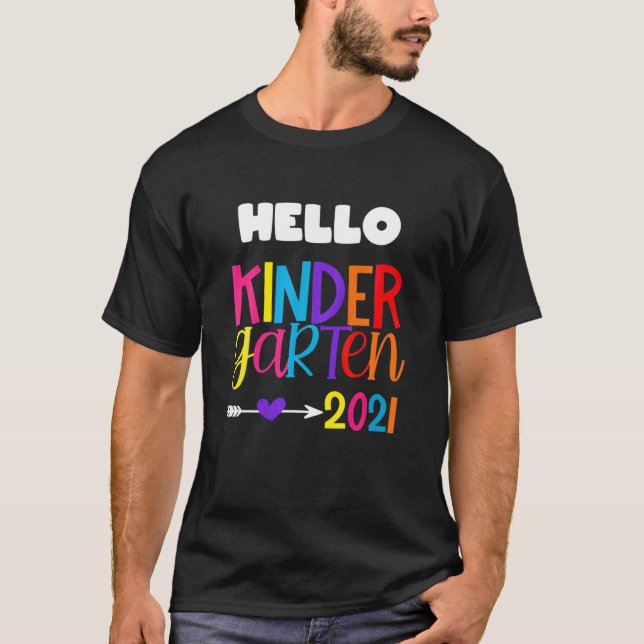 T-shirt Bonjour maternelle Enseignante Filles Premier Jour (Devant)