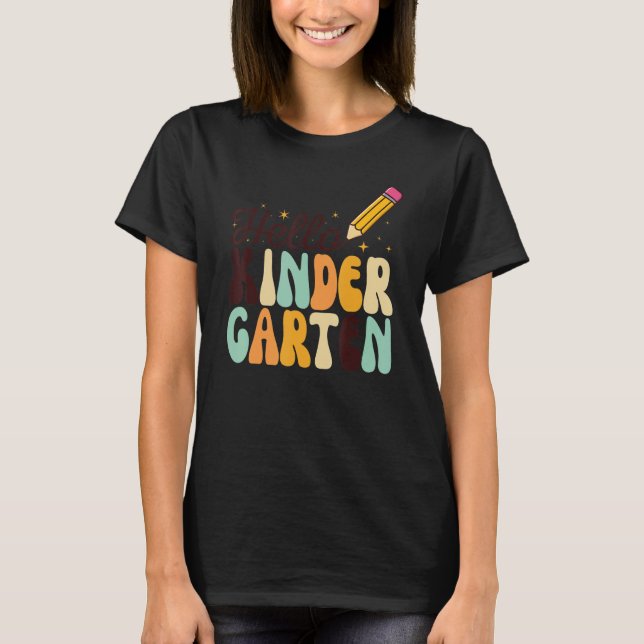T-shirt Bonjour Maternelle Retour À L'École Filles Garçons (Devant)
