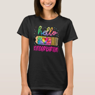 T-shirt Bonjour maternelle Tie Dye Pencil Happy First Scho