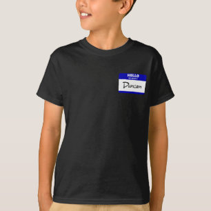 T-shirt Bonjour mon nom est Duncan (bleu)