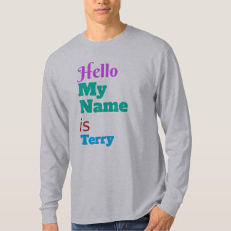 T-shirt Bonjour mon nom est ( nom de texte personnalisé)