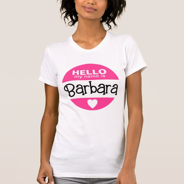 T-shirt Bonjour mon nom est - Rose - Costume d'Halloween p (Devant)