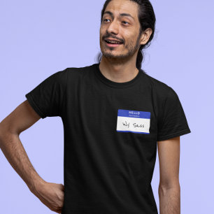 T-shirt Bonjour Mon nom est Rude ou Funny Blue personnalis