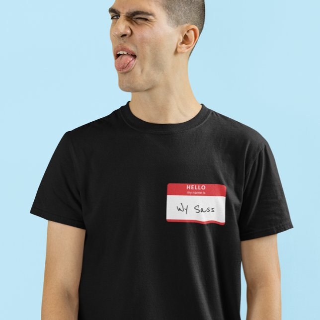 T-shirt Bonjour Mon nom est Rude ou Funny Red Personnalisa (Créateur téléchargé)