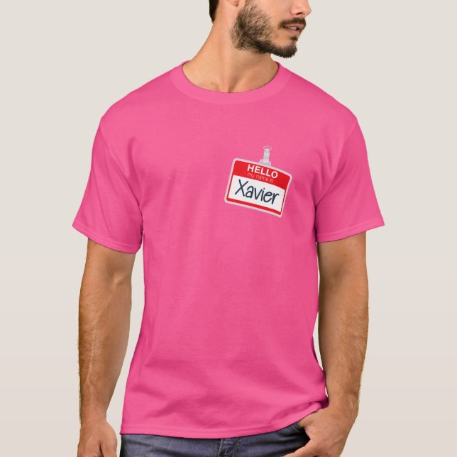 T-shirt Bonjour Mon Nom Est Xavier Funny Halloween Custome (Devant)