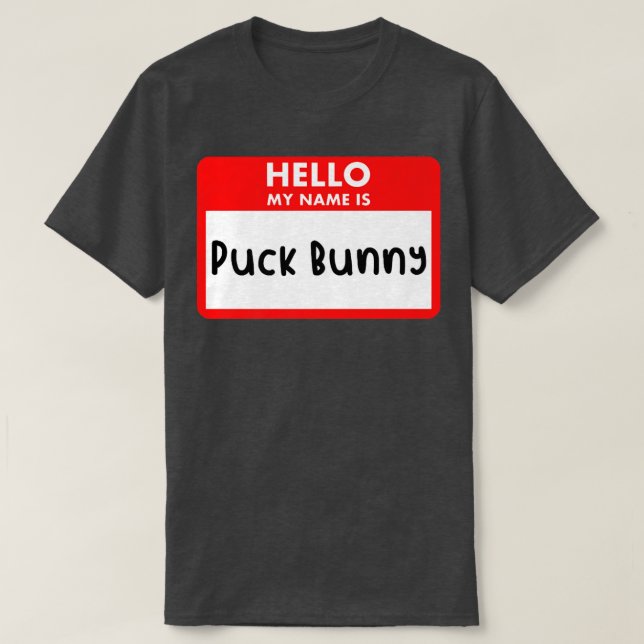 T-shirt Bonjour Mon Nom Puck Bunny Ice Hockey Graphisme No (Design devant)