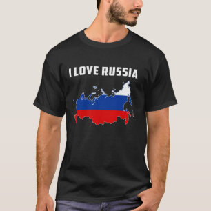 T-shirt Bonjour Moscou J'aime la Russie Carte Drapeau Fièr