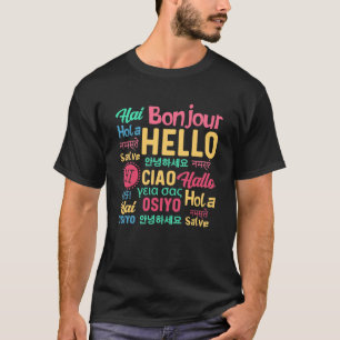 T-shirt Bonjour Mot Dans Différentes Langues Voyage Voyage