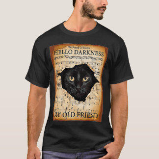 T-shirt Bonjour obscurité mon vieil ami chat (2)