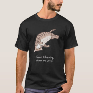 T-shirt Bonjour Où est le café Café Chat 1