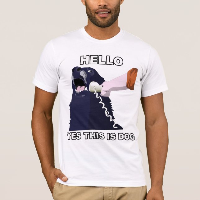 T-shirt Bonjour ? Oui c'est chien (Devant)