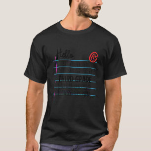 T-shirt Bonjour Papier Linu De Troisième Année Retour À L'