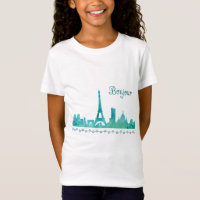 Bonjour Paris Aquarelle Silhouette