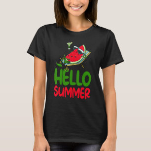 T-shirt Bonjour Pastèque d'Été Les Femmes Aiment le Melon