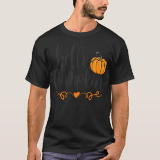 T-shirt Bonjour Petit Citrouille mignon Automne Graphique 