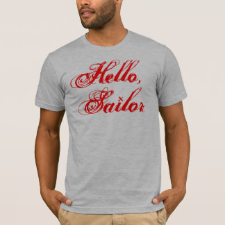 T-shirt Bonjour, pièce en t de Serré-ajustement de marin :