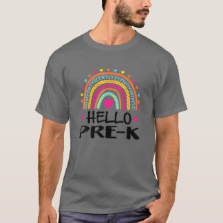 T-shirt Bonjour Pré-K Enseignant Funny Rainbow Lover Retou