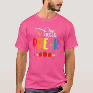 T-shirt Bonjour Pré K Étudiant Bienvenue À L'École
