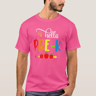 T-shirt Bonjour Pré K Étudiant Bienvenue À L'École
