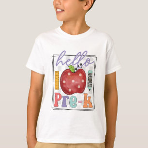 T-shirt Bonjour Pré-K, Garçons ou Filles