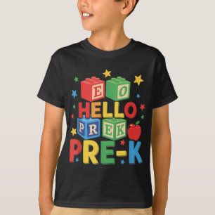 T-shirt Bonjour Pré-k _ Joyeux Premier Jour De Retour À L'