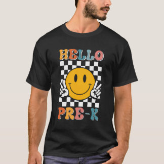 T-shirt Bonjour Pré-K Retour À L'École Étudiant Pré-Kin