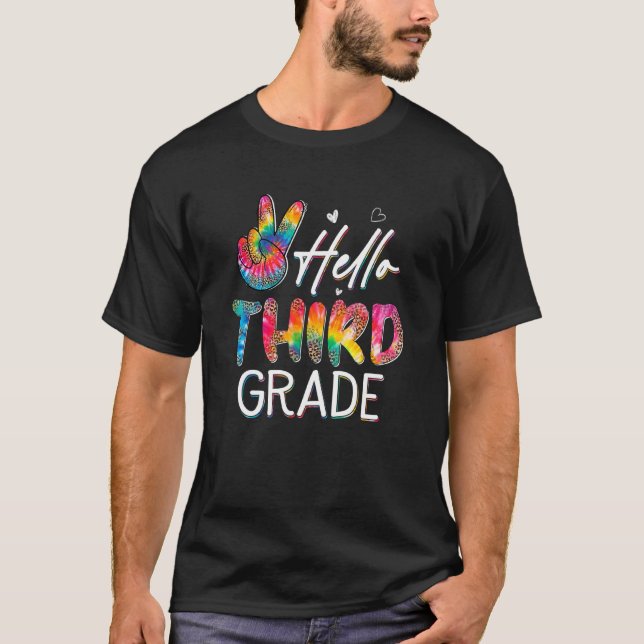 T-shirt Bonjour Premier Jour D'Élève De 3E Année Retour À  (Devant)