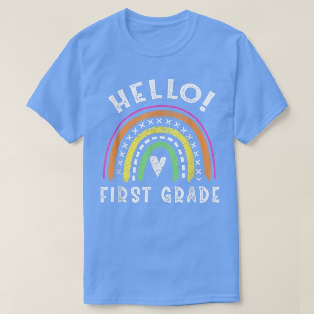 T-shirt Bonjour Première année Retour à l'école 1ère année (Design devant)