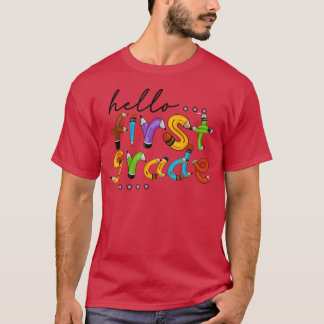 T-shirt Bonjour Première Année Retour À L'École Enseignant