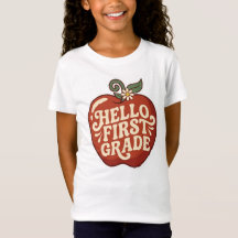 Bonjour Première Année Retro Pomme Retour à l'écol