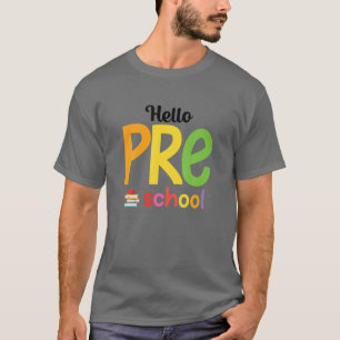 T-shirt Bonjour Préscolaire Retour À L'École Enseignant Pr